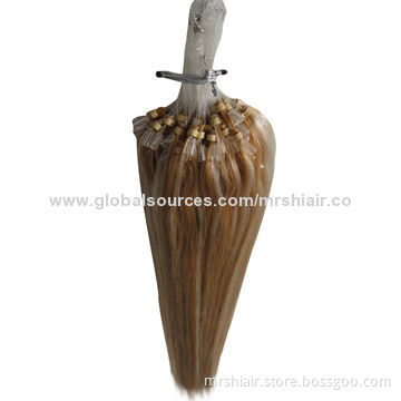 22-inch Piano Color 12#/22# Silk Straight Micro Loop Ring Hair Extensions